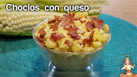 Snack de choclo desgranado con tocino y queso