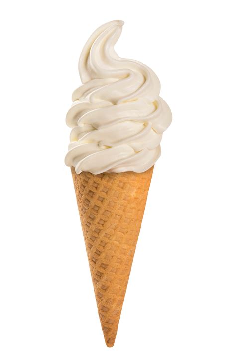 Cono de helado suave de vainilla en espiral