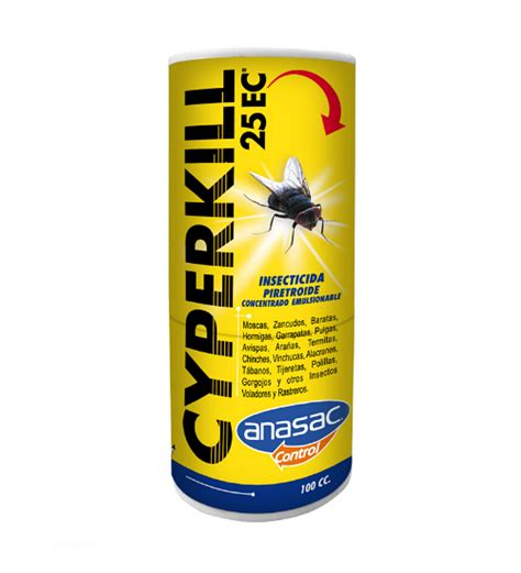Gráfico comparativo de la eficacia de Cyperkill 25 EC contra insectos voladores y rastreros