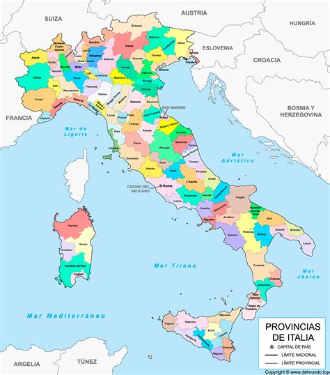 Mapa de Italia con la ubicación aproximada de la producción de los quesos mencionados