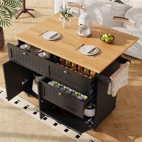 Mesa de comedor moderna con estantes y almacenamiento