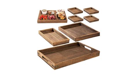 Variedad de bandejas de madera para servir postres y frutas