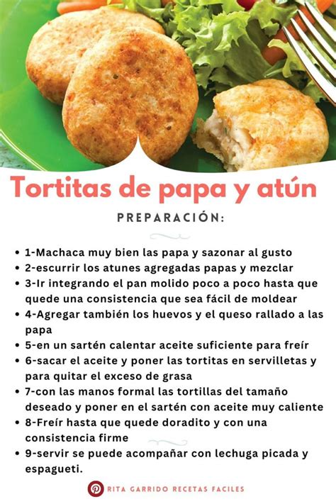 Infografía con los ingredientes necesarios para las tortitas de papa con atún