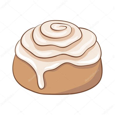 Ilustración de un rollo de canela recién horneado con glaseado