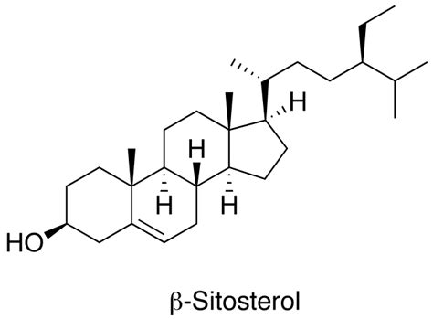 Estructura química del beta-sitosterol.