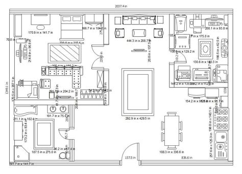 Plano esquemático de la distribución del primer piso con áreas comunes y dormitorio en suite