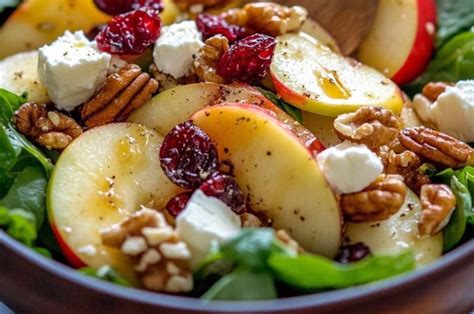 Ensalada fresca de lechuga con manzana y aderezo