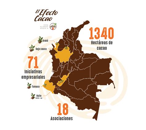Mapa de las principales regiones productoras de cacao