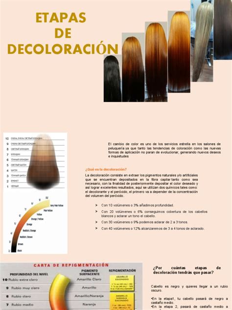 Infografía mostrando los pasos de la decoloración del cabello en casa.