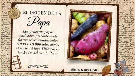 mapa o infografía del origen de la papa y su expansión