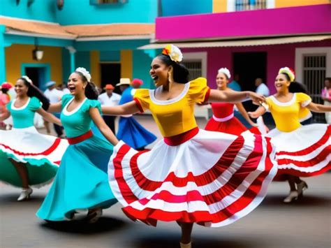 Bailarines de merengue en una plaza de República Dominicana