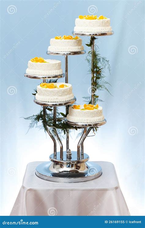 Estructura de una torta de varios pisos con soportes internos, lista para ser decorada con el diseño de pavo real.