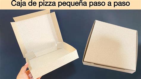 Esquema de cómo se pliega una caja de pizza cuadrada