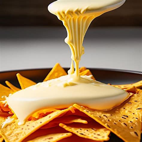 Foto de queso vegano derretido sobre nachos
