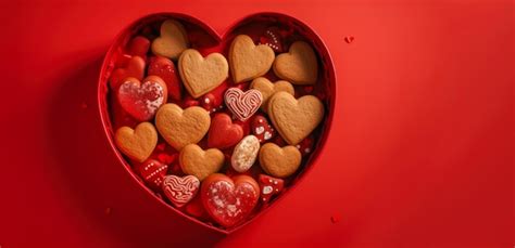 Galletas Amor, una caja roja con galletas en forma de corazón