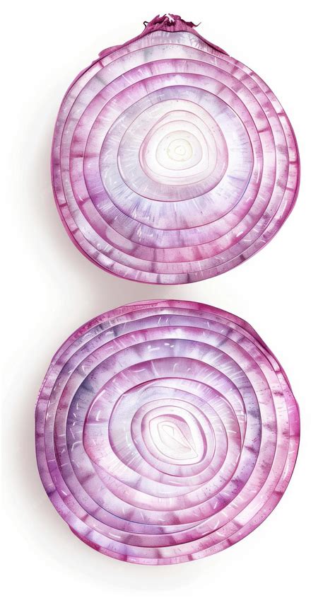 Cebollas moradas con corte transversal