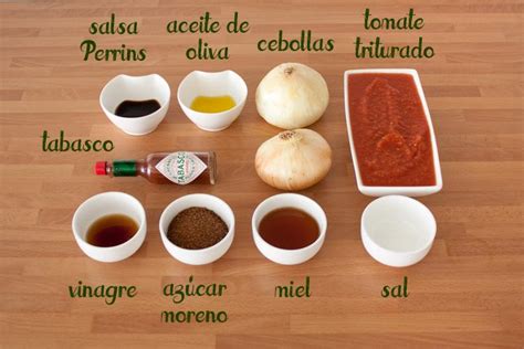 Ilustración de ingredientes de salsa barbacoa