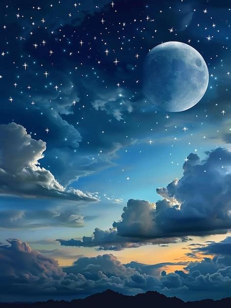 Ilustración artística de un cielo nocturno con luna llena y estrellas, reflejando la temática lírica de la canción