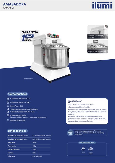 Fotografía técnica de una amasadora industrial de alta capacidad