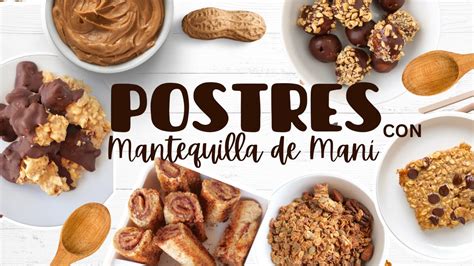 Collage de diversos picoteos y postres con mantequilla de maní