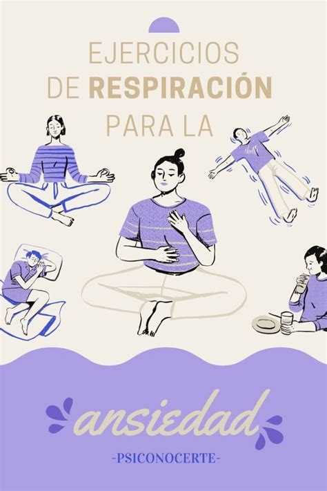 Persona realizando ejercicios de respiración profunda para gestionar la ansiedad, con un fondo calmante.