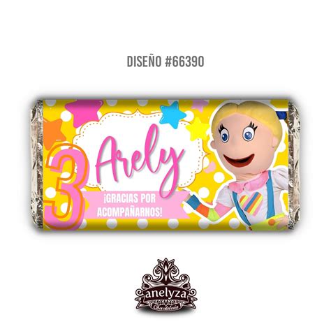 Ilustración de un Candy Bar temático de Minions con barras de chocolate personalizadas.