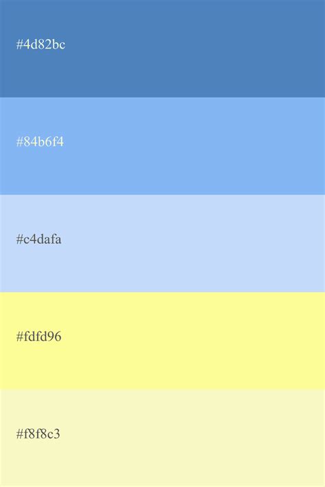 Ilustración de una paleta de colores pastel con tonos de amarillo y azul.