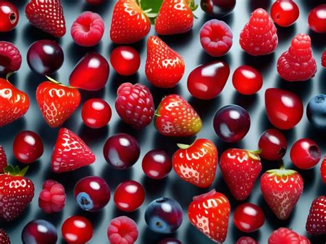 Primer plano de un surtido de frutos rojos frescos y vibrantes.