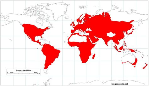 Mapa de distribución geográfica del Aliso Rojo en América