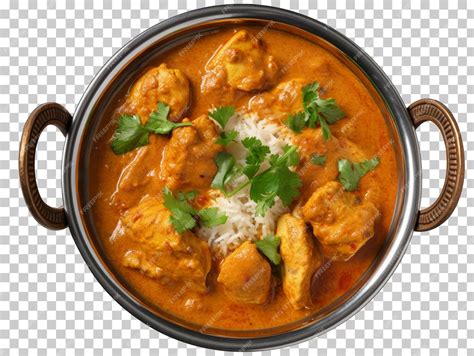 Plato de curry espesado con mantequilla de coco.