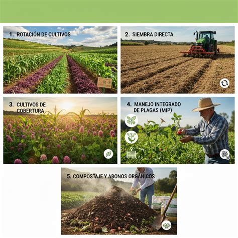 Diagrama de prácticas agrícolas sostenibles.