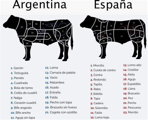 Infografía comparativa de cortes de carne: bacon vs. panceta