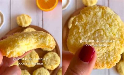 Galletitas de naranja y coco sin harina, saludables y fáciles de preparar