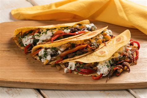 Tacos vegetarianos coloridos