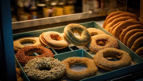 Variedad de bagels con diferentes toppings