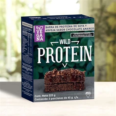 Barras de proteína vegana Wild Protein con chips de chocolate y arvejas