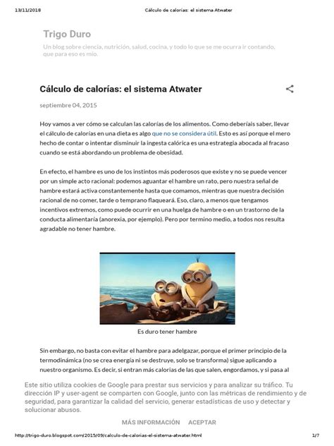 Infografía del método Atwater para cálculo de calorías