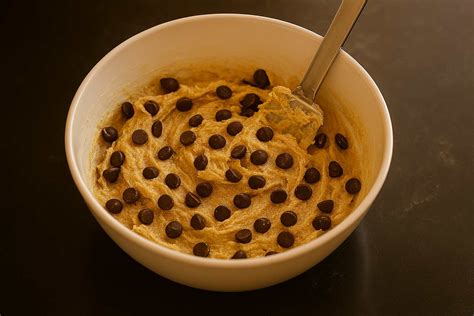Bol con masa de galletas cubierto con papel film, listo para refrigerar.