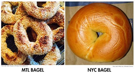 Comparativa visual: bagel de Montreal vs. bagel de Nueva York (infografía)