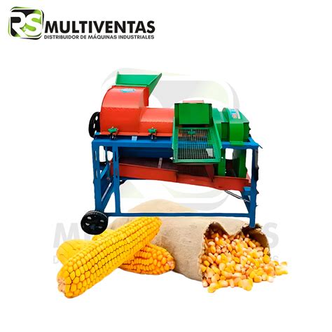Detalle de una desgranadora de maíz dulce fabricada en acero inoxidable.