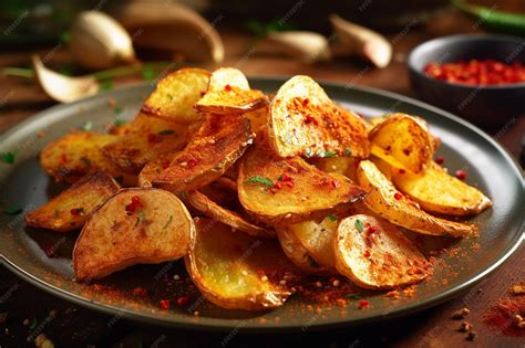 Plato de papas fritas doradas y crujientes con salsa