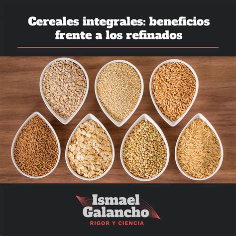 Infografía comparativa: Grano integral frente a cereales refinados y sus beneficios nutricionales