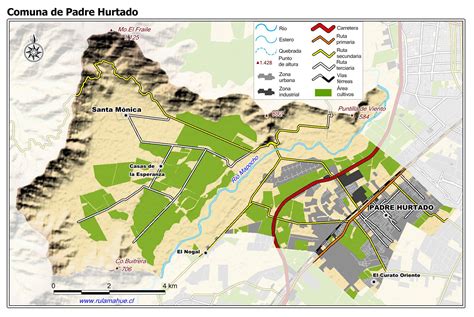 Mapa de la comuna de Padre Hurtado