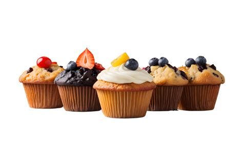 Variedad de magdalenas con diferentes toppings