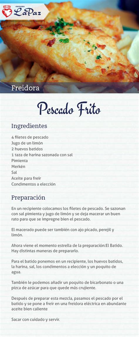 Infografía con los pasos para preparar un batido perfecto para pescado frito, incluyendo ingredientes y temperatura del aceite.