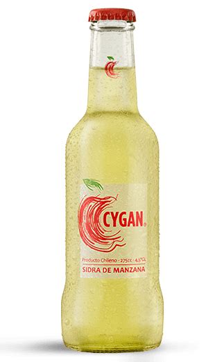 Infografía comparativa: perfil nutricional de la sidra Cygan (4,5° de alcohol y 64 calorías) en relación con otras bebidas de baja graduación.