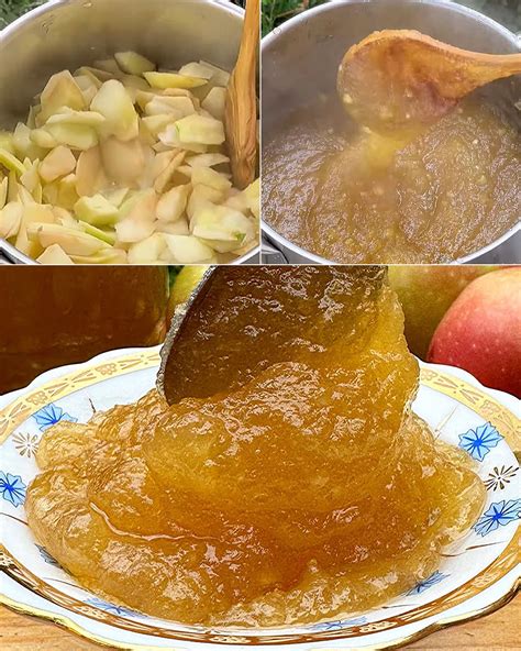 Manzanas cortadas en dados pequeños en un cazo con azúcar y canela.
