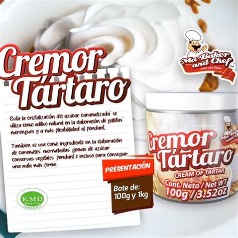 polvo blanco de cremor tártaro en un recipiente