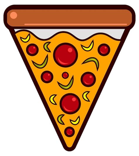 Ilustración de Pizza Steve, un trozo de pizza con gafas de sol, queso derretido y una sonrisa presumida.