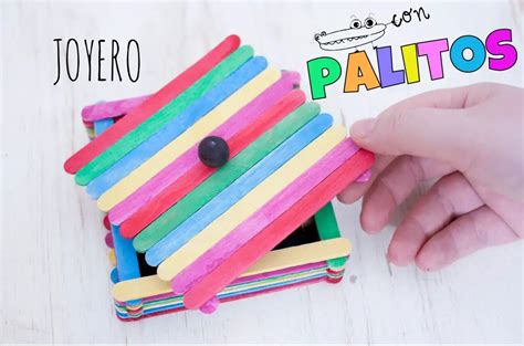 ejemplo de joyero hecho con palitos de helado decorado